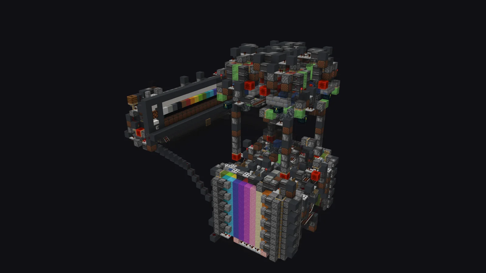 The 720k concrete swapper, a redstone machine, rendered in 3D by Kubic